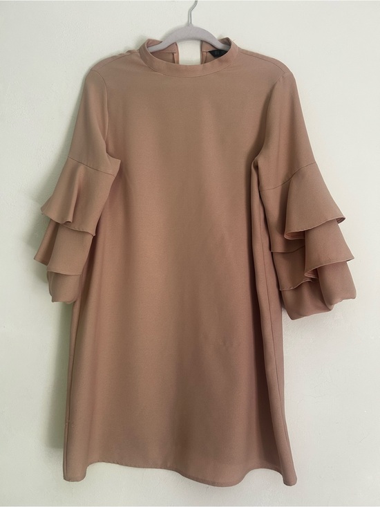 Zara Dresses & Skirts - Zara Basic Tunic Mini Dress Tiered Sleeve in Mauve Size M